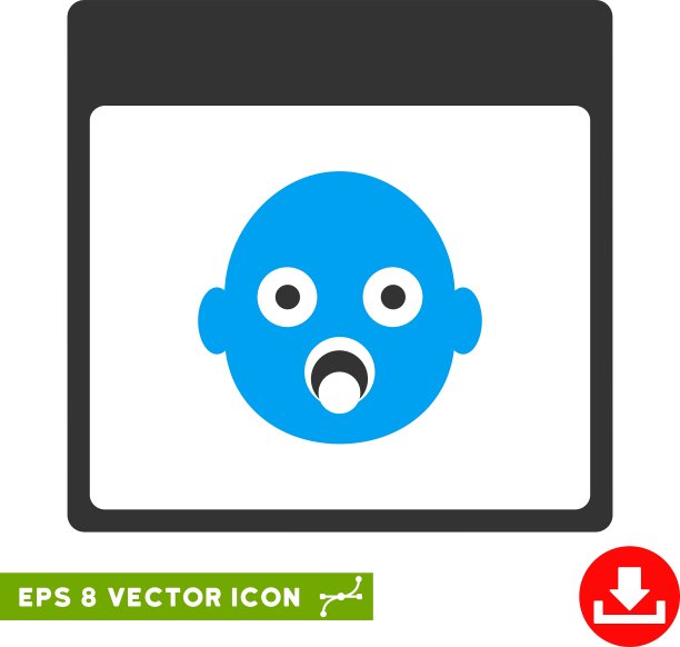 新生儿头部日历页Eps图标图片下载