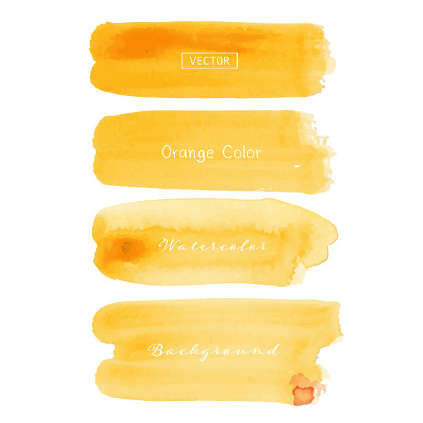 橙色笔触水彩图片下载