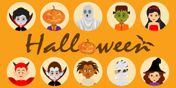 万圣节卡通人物图标图片下载