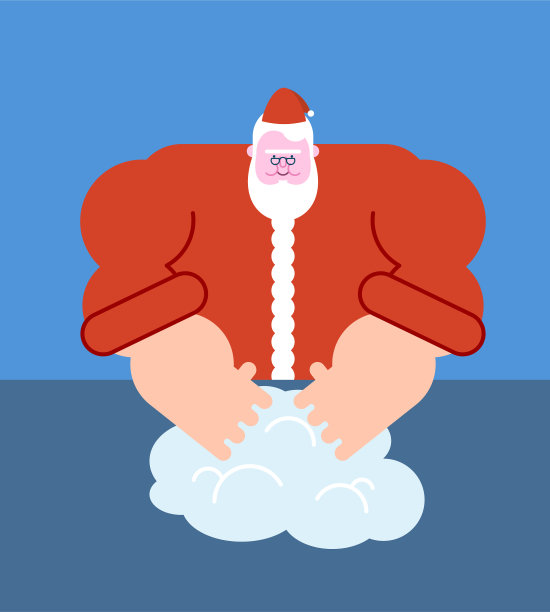 圣诞老人厨师面团揉圣诞烤蛋糕图片下载