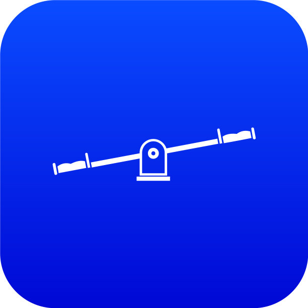 跷跷板图标数字蓝色图片下载