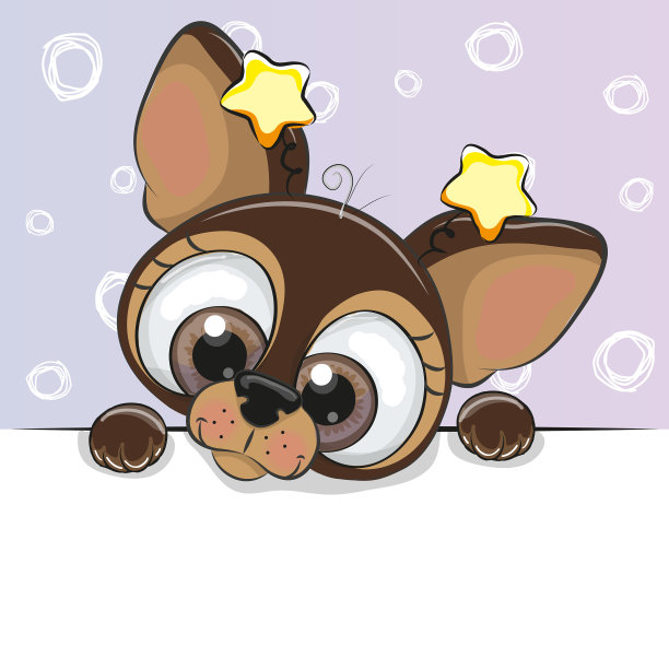 贺卡可爱的卡通狗图片下载