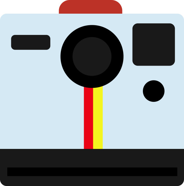 宝丽来相机平在白色上图片下载