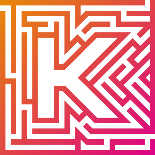 字母K迷宫logo图标设计图片下载