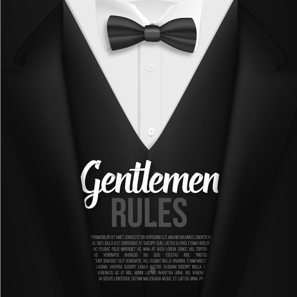 黑色西装绅士规则列表模板图片下载