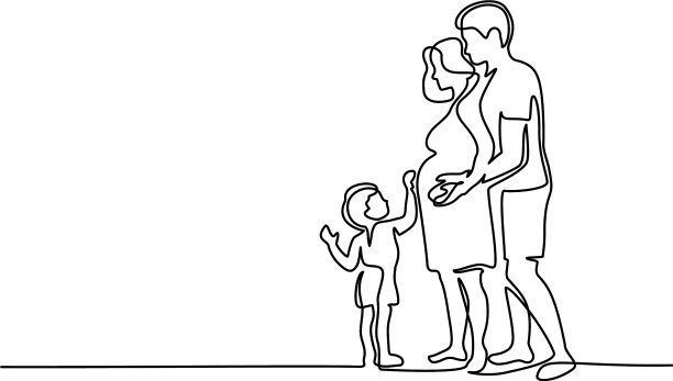 有丈夫和儿子的幸福孕妇图片下载