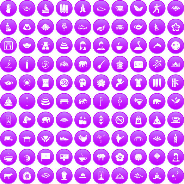 100瑜伽图标设置紫色图片下载