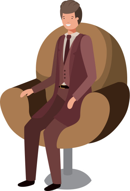 商人坐在椅子上的化身角色图片下载