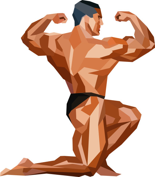 彩色摆姿势健美剪影图片下载