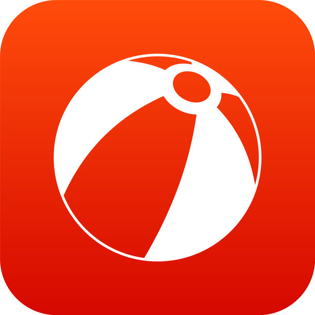 海滩球图标数字红色图片下载