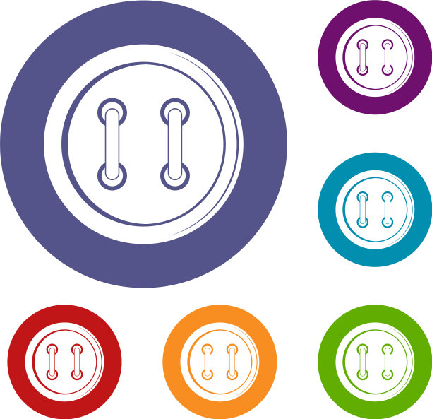 缝纫按钮图标套装图片下载