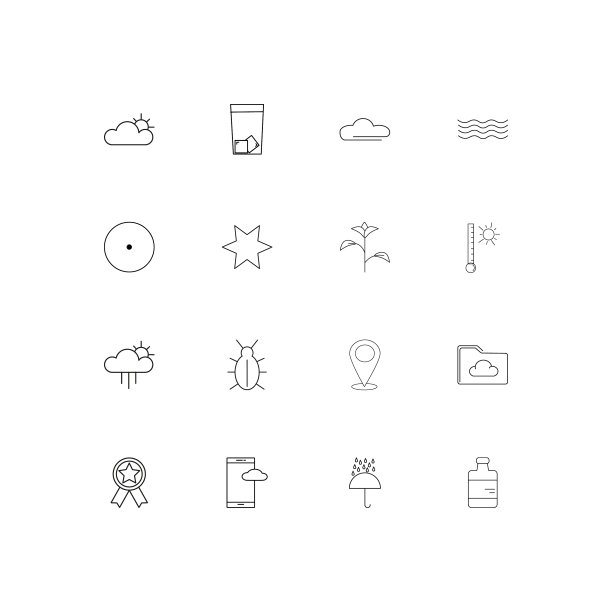 自然线性薄图标设置概述简单的图标图片下载