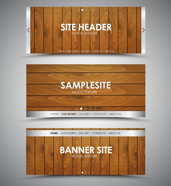 一套木制网横幅图片下载