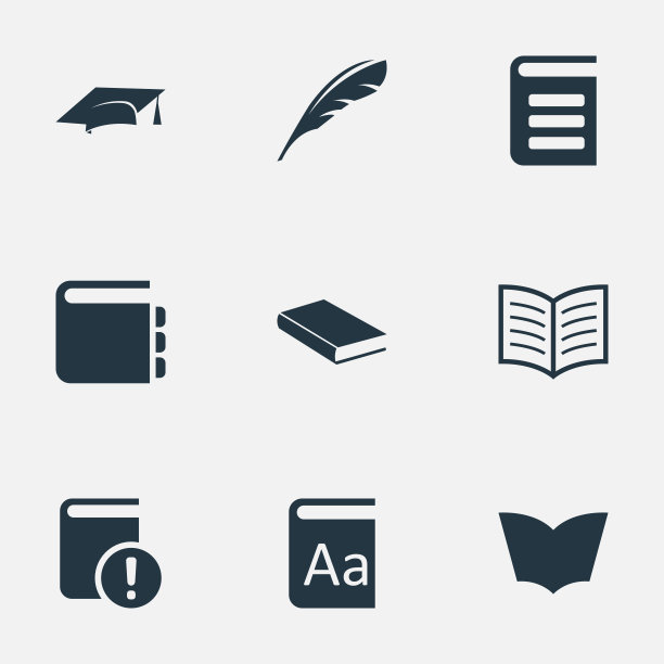 一套简单的书图标图片下载