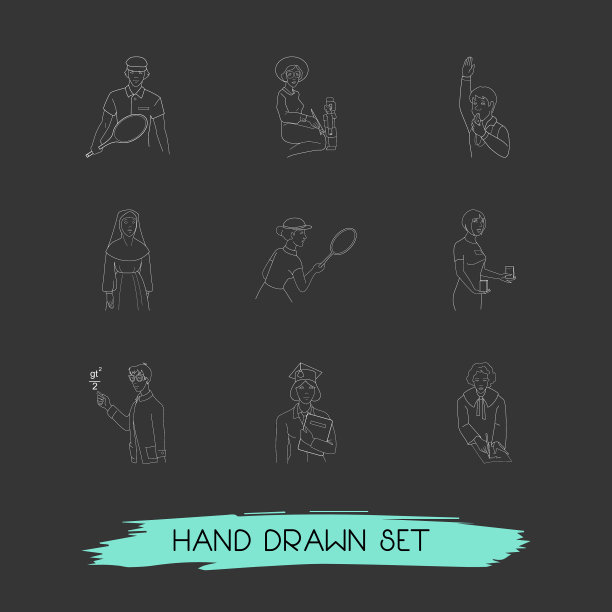 一套职业图标线条样式符号用图片下载