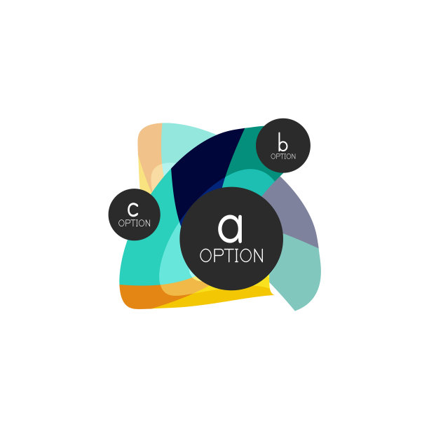 抽象彩色几何选项信息图图片下载