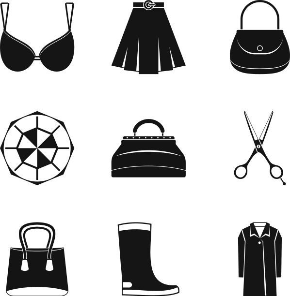 漂亮的衣服图标设置简单的风格图片下载