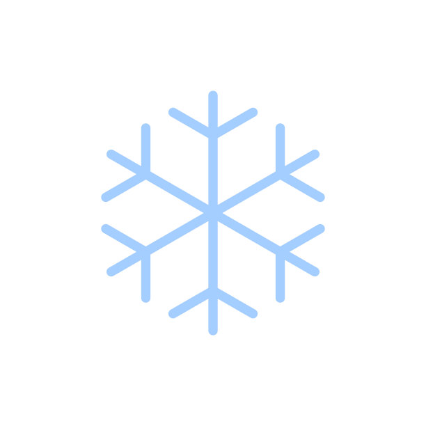 蓝色剪影雪花图标图片下载