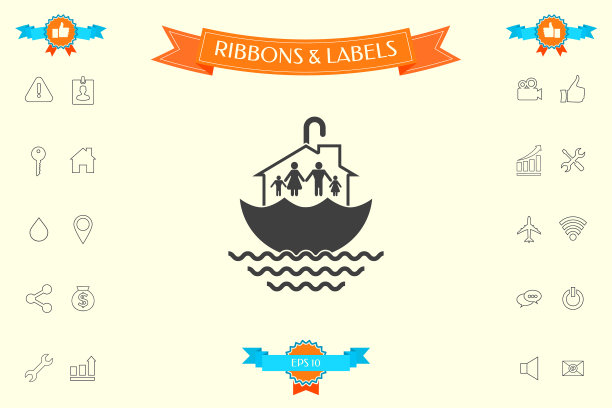 家庭家居安全图标图片下载