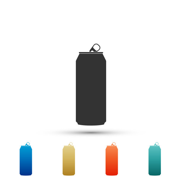 铝罐图标孤立的白色背景图片下载