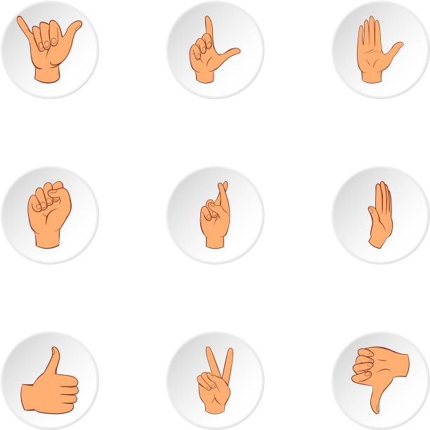 手指图标设置卡通风格图片下载