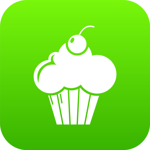 甜美的蛋糕图标绿色图片下载