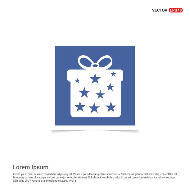 圣诞礼盒图标-蓝色相框图片下载