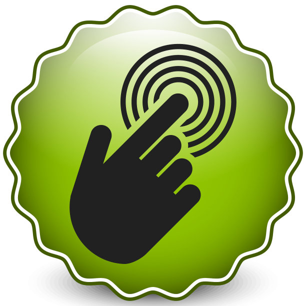 轻按触摸屏上的界面手机图标图片下载