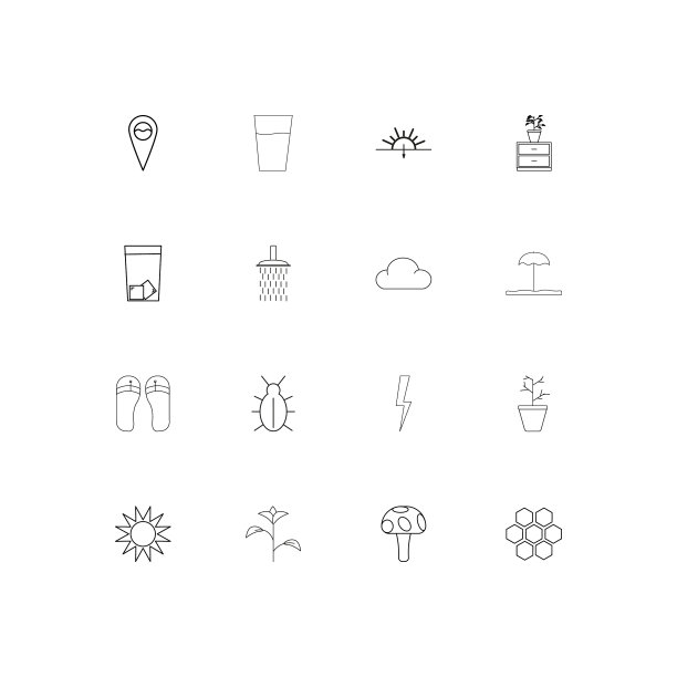 自然简单的线性图标设置概述图标图片下载