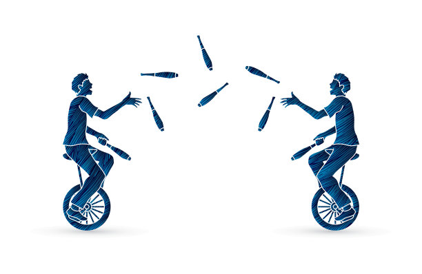 男人在一起骑自行车的时候玩杂耍图片下载