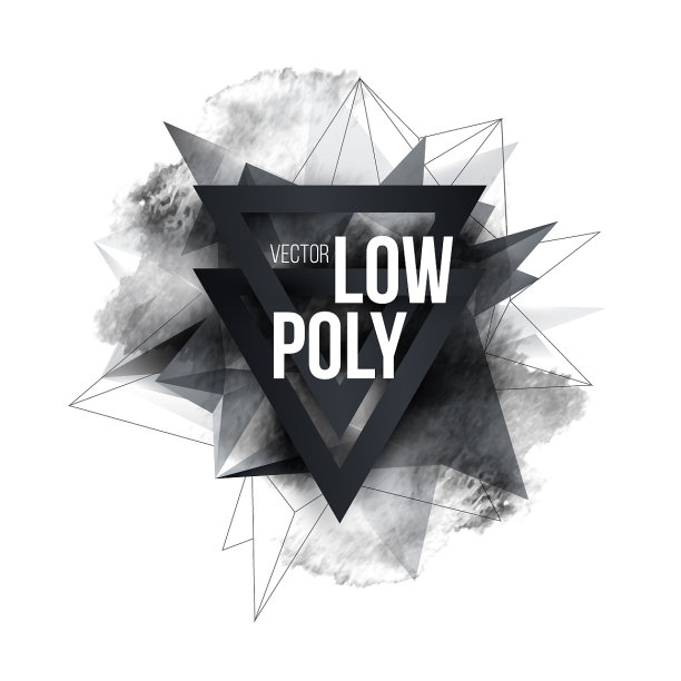 低多边形几何形状海报设计图片下载