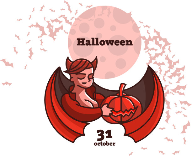 一个吸血鬼女人拿着一个南瓜图片下载