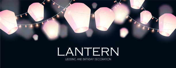 飞行的天灯中国灯光效果图片下载