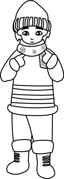 可爱的小男孩和冬天的衣服图片下载