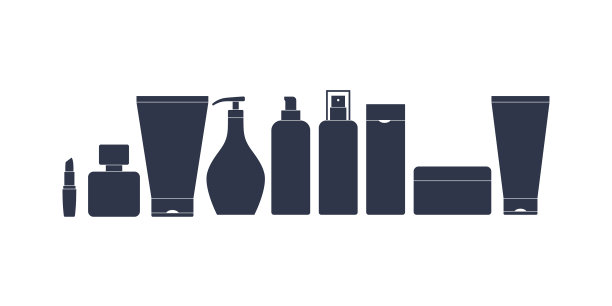 一套化妆品容器黑色图片下载