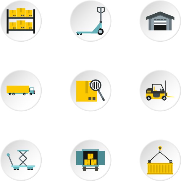 航运图标设置扁平的风格图片下载