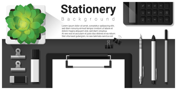 文具场景与办公设备背景图片下载