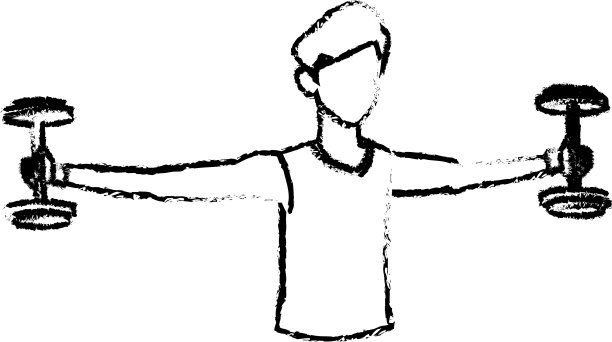 素描男子健身杠铃健身设计图片下载