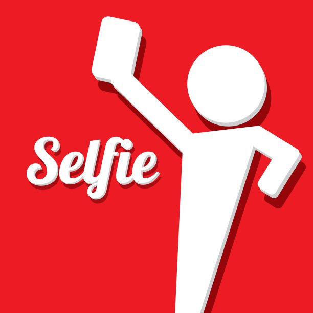 在智能手机上自拍照片的概念图标图片下载