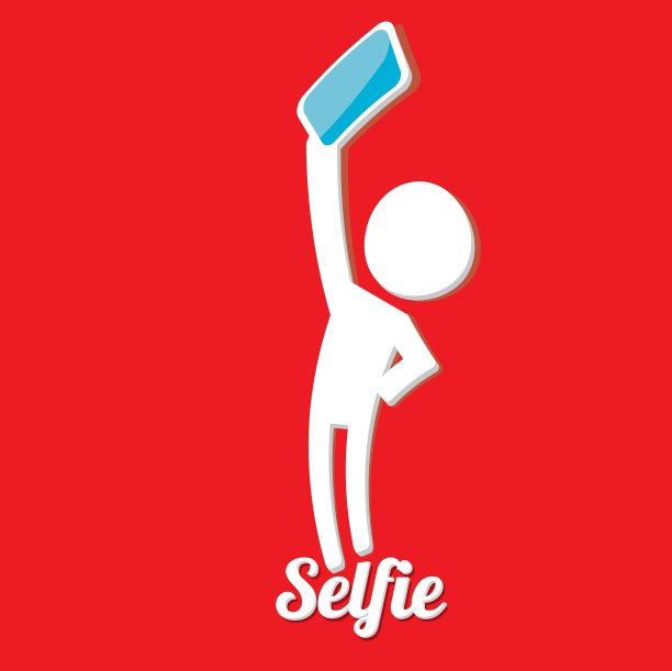 在智能手机上自拍照片的概念图标图片下载