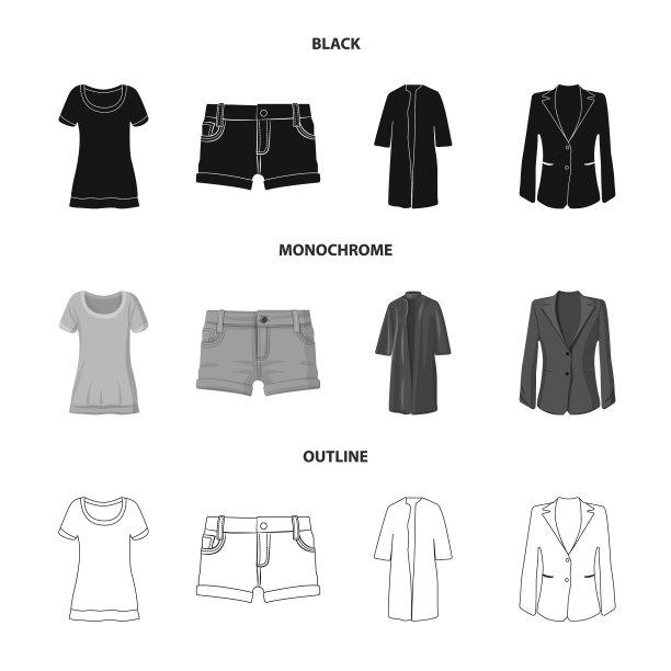 设计的女人和服装图标图片下载