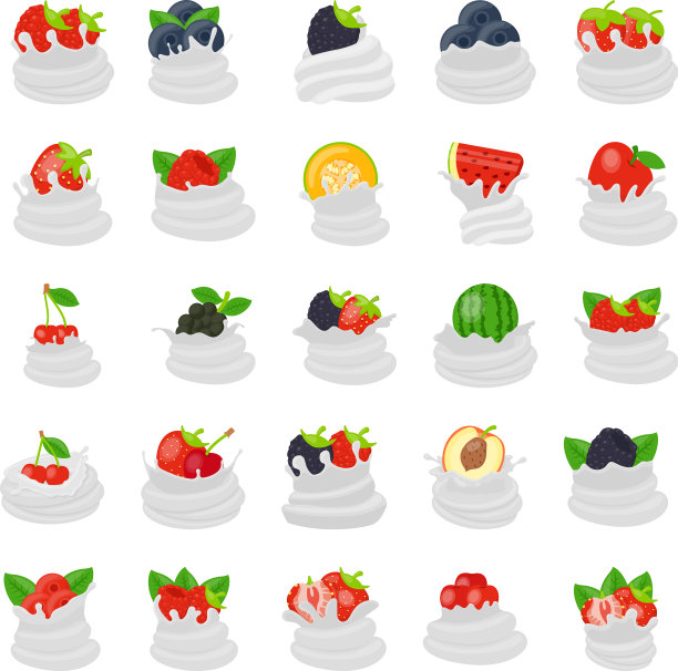 水果奶油平面图标图片下载