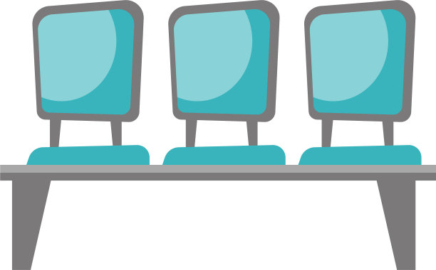 一排蓝色的椅子卡通图片下载