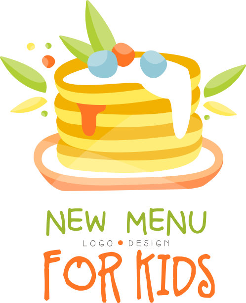 新菜单为儿童标志设计健康有机图片下载