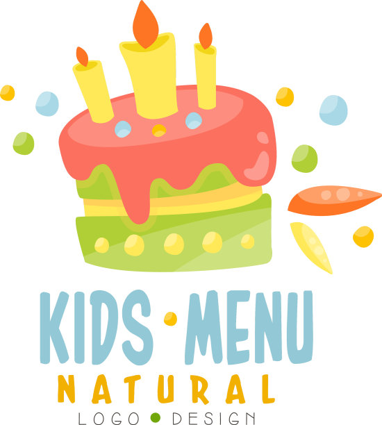 儿童菜单标识设计健康有机食品图片下载