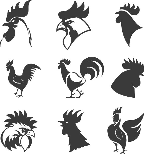 公鸡头像设计图标合集图片下载