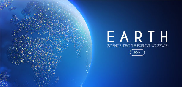 地球行星在太空与灯光现实图片下载