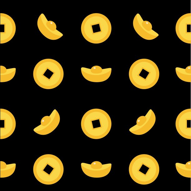 中国金锭铸币套无缝图案图片下载