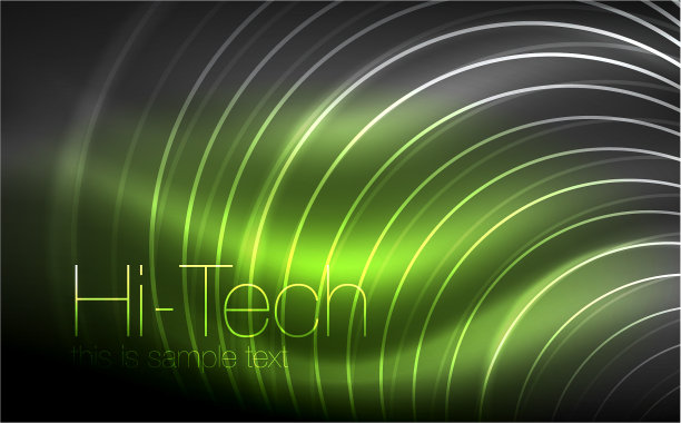 圆形发光霓虹灯形状的技术背景图片下载