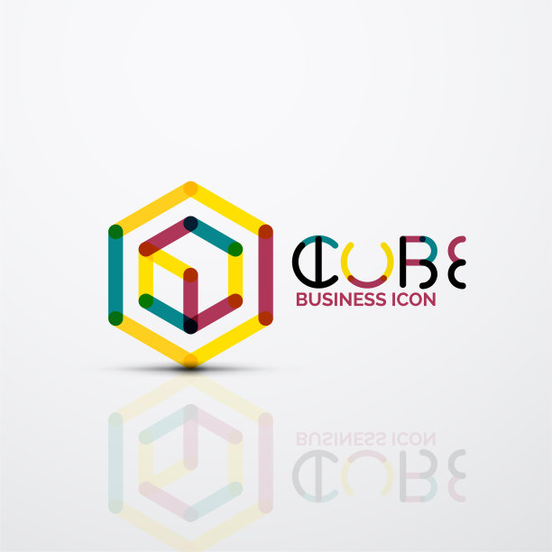 立方体概念logo线条图片下载